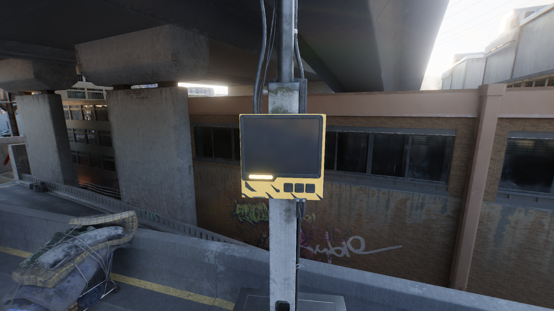 The access points with a soft yellow glow do not function like other points. Often found at cyan NCPD locations, these do not cause a world/minimap glitch when completing them. Songbird commends you for finding a hidden path through the parking garage via an access panel that has this same yellow glowing indicator.